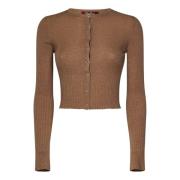 Beige Ribstrik Cardigan AW24