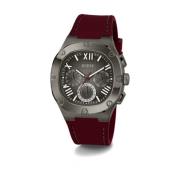 Herre Multifunktions overskrift gun metal, bordeaux 42 mm GW0571G4