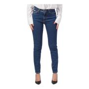 Blå Skinny High Waist Jeans