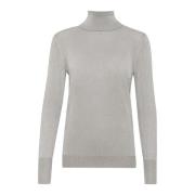 Rollneck Metallic Grå Sweater