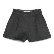 Antracit Uld Mini Skulpturelle Shorts