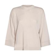 Beige Uldstrik Sweater