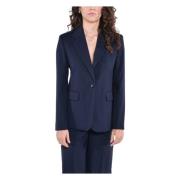 Uld Stretch Blazer med Indsnit Revers