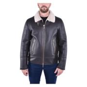 Shearling Regular Zip Jacket med skjortekrave