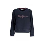 Blå Bomulds Sweatshirt med Logo Print