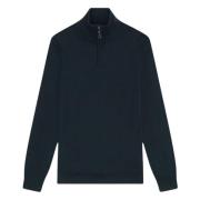 Tonal Eagle Merino Quarter Zip Jumper