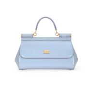 Baby Blue Crossbody Taske med Patent Finish