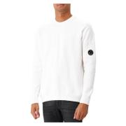 Hvid Chenille Bomuld Gaze Crewneck Sweater