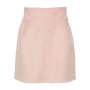 Blush Pink Uld A-Line Nederdel