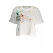 Chic White T-shirt med Levende Detaljer