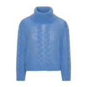 Regnbue Kabelstrik Rullekrave Sweater