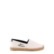 Beige Canvas Espadrilles Broderet Logo