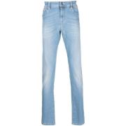 Blå Straight Jeans Casual Stil