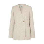 Asymmetrisk Knappet Blazer med Slids