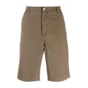 Brun Bomuld Elastan Bermuda Shorts