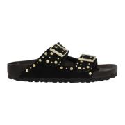 Sorte Studded Flade Sandaler