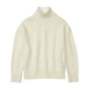 Ribbet turtleneck sweater med manchetter