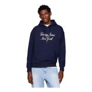 Marine Luxe Serif Hættetrøje Sweatshirt