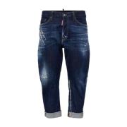 Denim Jeans med Distressed Finish