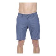 Blå Bomuld Slim Fit Shorts