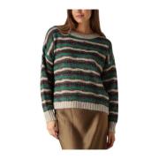 Farverig Alpaca Lurex Strik Sweater