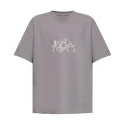 Grafisk Print T-shirt med Crew Neck