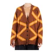 Brun Orange Bomuld Cardigan