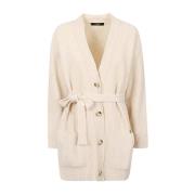 Beige Uldblanding Cashmere Cardigan