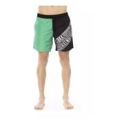 Grønne Side Print Badeshorts