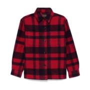 Rød Plaid Fleece Skjorte