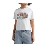 Farverig Grafisk Print T-shirt