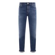 Blå Bomuld Denim Regular-Fit Jeans