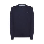 Uld Bomuld Sweater Crewneck Broderet Logo