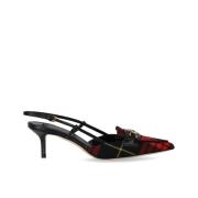 Sort og Rød Tartan Slingback Pump