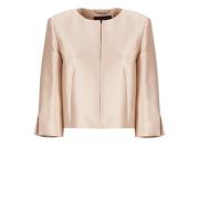 Ivory Blazer med Rund Hals