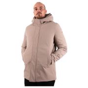 Kort dunforet parka i sand