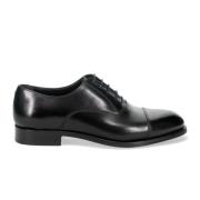 Elegant Sort Læder Oxfords Sko