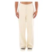 Cream Flower Trim Sweat Pants