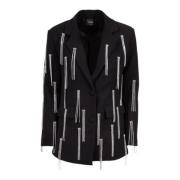 Krystal Frynse Blazer Basic med Revers