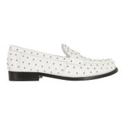 Grå Læder Loafers Elegant Stil