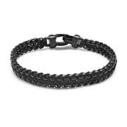 Men's Total Black Woven 8mm Box Chain Bracelet