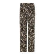 Leopard Print Wool Trousers