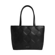 Sort Diamant Quiltet Shopper Håndtaske