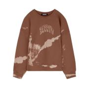 Bomuld Crewneck Sweatshirt med Paint Effect