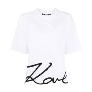 T-SHIRT KARL SIGNATURE HEM HVID