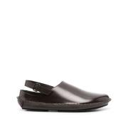 Brun læder slingback sandaler