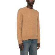 Karamelbrun Strikket Crew Neck Sweater