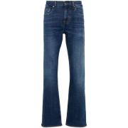 Blå Denim Straight Leg Jeans