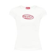 Hvid Rund Hals Logo T-shirt