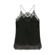 Sort Silke Blonder Camisole Top